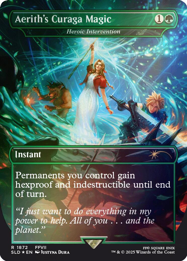 Aerith's Curaga Magic - Heroic Intervention (Rainbow Foil) [Secret Lair Drop Series]