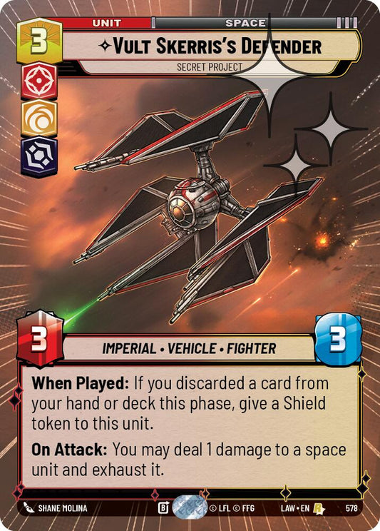Vult Skerris's Defender - Secret Project (578) (Hyperspace Foil) (578) [A Lawless Time]
