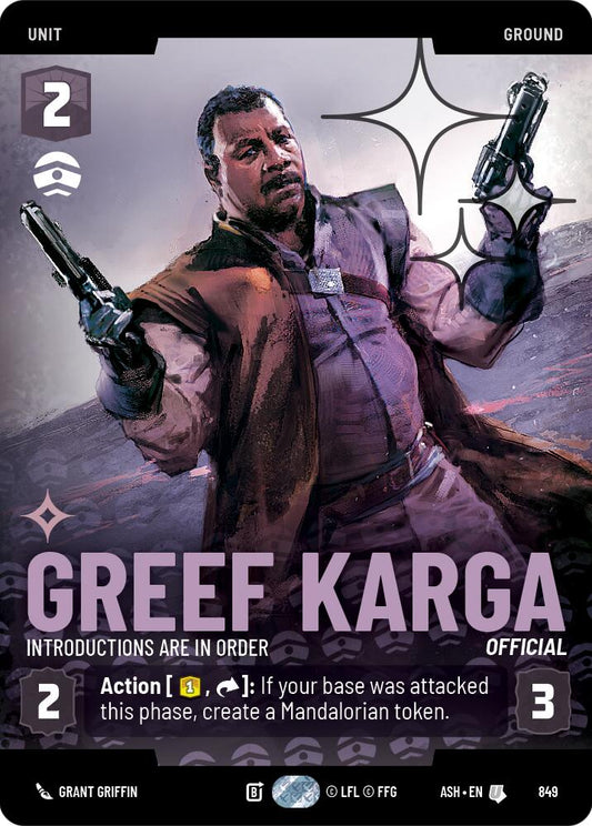 Greef Karga - Introductions are in Order (849) (Prestige Foil) (849) [Ashes of the Empire]